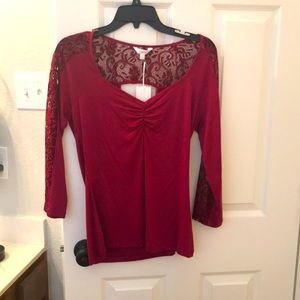 Candies Quarter Sleeve Lace Top